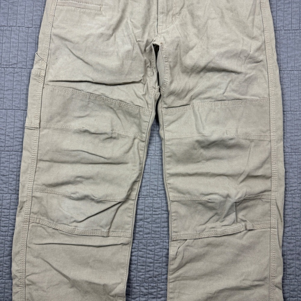 Hawx Work Utility Pants Men 33x32 (33x30) Tan Double Knee Relaxed Straight Leg - Picture 3 of 13